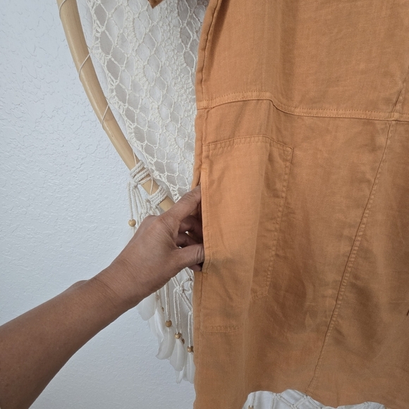 Pure Jill X J. Jill 100% Linen Short Sleeve Pockets Modest Dress Size S - Picture 4 of 8